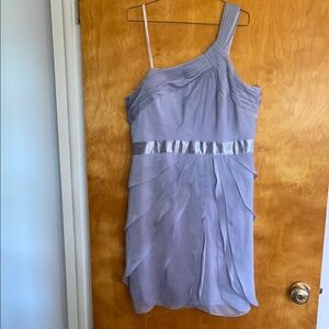 Adrianna Papell Lavender One-Shoulder Dress Size 14